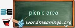 WordMeaning blackboard for picnic area